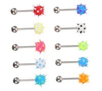 LRXIYODE Piercings Langue 10 Pièces Acier Inoxydable 3.2x0.75cm Pour Soirées Et Photographie Urbaine Accessoires Mode Coloris Aléatoires