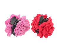 LRXIYODE Pince à Cheveux Griffes Grandes Fleurs en Tissu, Lot de 2, Maintien Solide sans Déformation, Style Élégant et Décoratif pour Femmes Lors du Maquillage