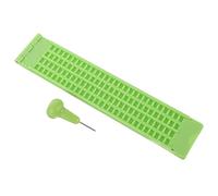 LRXIYODE Plaque D'écriture en Braille Plastique 4 Lignes 28 Cases Kit Stylet Léger et Portable pour Aveugles Usage Extérieur Apprentissage Lecture Braille Matériel Solide Santé Déficience Visuelle