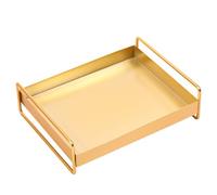 LRXIYODE Plateau de Rangement Métal Doré Grand Format pour Bureau et Cosmétiques, Bac de Rangement Élégant Multifonctionnel pour Bijoux et Accessoires, Adapté la Maison et Espace