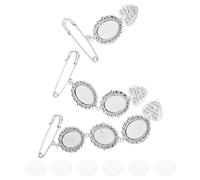 LRXIYODE Plateaux à Épingles à Poitrine DIY en Verre et Acier Inoxydable Lot Combiné 3 Styles Bases de Broches Pratiques pour Création de Bijoux Personnalisés Accessoires pour Broches