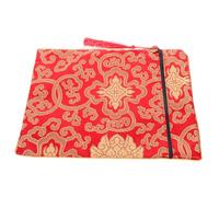 LRXIYODE Pochette Tissu Rouge pour Sacrés Bouddhistes Organisateur Portable avec Anse de Rangement pour Textes Religieux et Documents