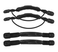 LRXIYODE Poignée Latérale de Canoë 4 Pièces en PVC Noir pour Bateau | Design Rainuré Antidérapant, Format Léger et Portable, Cordon Élastique Inclus