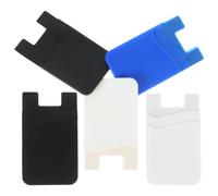 LRXIYODE Porte-Carte Adhésif pour Téléphone en Silicone 2 Couches, Protège L’arrière du Téléphone, Lot de 5 Pièces, Petit Porte-Carte Pratique pour Cartes de Crédit