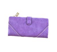 LRXIYODE Portefeuille Femme à Fermeture Éclair avec Boucle Cuir PU Premium Mat avec Dentelle Élégante Multifonction Pratique pour Rangement Portefeuille à Main pour Dame