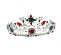 LRXIYODE Rhinestone Bridal Crown Reindeer Snowflake Tiara Wedding Headband For Women Festive Christmas Party And Halloween Hair Accessory