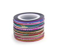 LRXIYODE Rubans Adhésifs Nail Art à Rayures 62 Pcs 30 Couleurs Assorties Multi-usages Décorations Ongles Manucure et Pédicure Kit DIY Professionnel