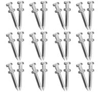 LRXIYODE Sabot D'aérateur de Pelouse 26 Pièces Métal Argenté 42 Mm | Clous de Rechange, Installation Facile, Lot de 26, Usage Jardinage et Entretien du Sol