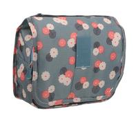 LRXIYODE Sac de Voyage Cosmétique Pliable avec Crochet Organisateur de Toilettes Portable et Trousse de Maquillage Fleurs Bleues