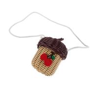 LRXIYODE Sac en Forme De Gland : Panier De Rangement en Rotin Synthétique avec Couvercle, Sac À Bandoulière Décoratif Tissé À, Panier Mural À Suspendre pour Enfants Et Filles