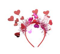 LRXIYODE Serre Tete Forme Coeur pour Saint Valentin Accessoire Cheveux Festif avec Paillettes Bandeau Coiffure Adapté Toutes