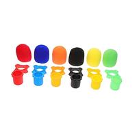 LRXIYODE Set de Accessoires Microphone Silicone Antidérapant Protections Mousse et Manchons Bas pour Micro Bleu Rouge Orange Noir Vert Jaune pour Conférence et Scène