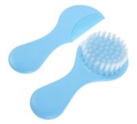 LRXIYODE Set de Brosses et Peignes Né Bleu Kit Soin Doux pour Chevelu Sensible Brosse Garçon Fille Crâne et Peigne Garçon Fille Brossage Délicat et Transition Nourrisson à Tout