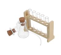 LRXIYODE Set de Support de Tubes Expérience Bois pour Maison de Poupées Scientifique Miniature Rack Stable et Transparent pour Micro et Mini Tubes de Laboratoire