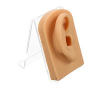 LRXIYODE Support Exposition pour Boucles Oreilles Silicone Souple avec Oreille Factice de Bureau Modèle Réaliste pour Entraînement Au Perçage Durable et pour Débutants