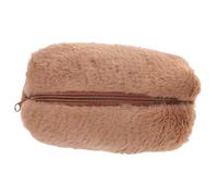 LRXIYODE Trousse de Maquillage Peluche Mini Trousse Portable Petite Taille Marron Rehausseur de Rangement Femmes Voyage Paquet Cosmétique Compacte Pratique
