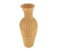 LRXIYODE Vase Décoratif Style Rustique Élégant Imitation Rotin Grand Modèle en Plastique et Fer pour Fleurs Artificielles et Herbes de Pampa pour Entrée ou Poser au Sol