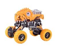 LRXIYODE Voiture Dinosaure à Friction Éducatif sans Piles Cadeau pour Garçon Fille Poussé Retiré Modèle Aléatoire Jaune