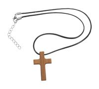 LRXIYODE Wooden Cross Necklace For Men And Women Religious Jewelry Pendant For Christmas Baptism Party Favor And Car Rearview Mirror Accessory