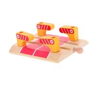 LRXIYODE Wooden Train Track Accessories with Barricade Station for Modular Railway Road Block Toy to Enhance Hand Eye Coordination and Creative Play Wood Railway Scene Prop