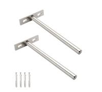 LRYELWA 2 Pcs Support D'étagère Murale,Équerre d'étagère pour Charges lourdes,Equerre Etagere Invisibles pour Salon Chambre Bibliothèque,Capacité de Charge 25 kg,avec Vis (75mm,Argent)