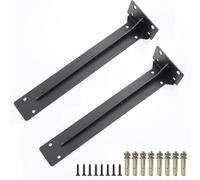 LRYELWA 2 x Supports d'étagère Flottants,Equerre Etagere Murale à Angle Droit de 90°,Équerre D'étagère pour Charges Lourdes,Support d'angle Brace pour Salon Bibliothèque,avec Vis (34cm,Noir)