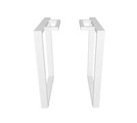 LRYELWA Lot de 2 Pieds de Table en Métal,Support de Table/Cadre pour Table Basse,Pattes de Meubles Industrie,pour Bar de Petit-déjeuner,Banc,Table à Manger,Bureau,avec Vis (40cm x 62.5cm,Blanc)