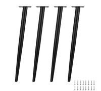 LRYELWA Set de 4 Pieds de Meubles de Cône Oblique,Pieds de Table Réglables,Jambes de Canapé Pattes de Support en Fixation en Métal pour Meubles Chaise Bureau Armoire,Avec Vis (72cm,Noir)