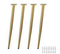 LRYELWA Set de 4 Pieds de Meubles de Cône Oblique,Pieds de Table Réglables,Jambes de Canapé Pattes de Support en Fixation en Métal pour Meubles Chaise Bureau Armoire,Avec Vis (75cm,Or)