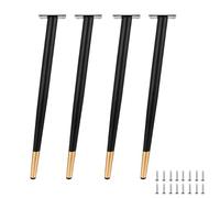 LRYELWA Set de 4 Pieds de Meubles de Cône Oblique,Pieds de Table Réglables,Jambes de Canapé Pattes de Support en Fixation en Métal pour Meubles Chaise Bureau Armoire,Avec Vis (70cm,Noir + Or)