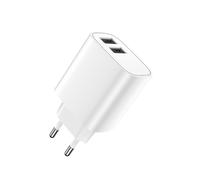 LS-03 Chargeur mural 12W Chargeur de téléphone portable 2xUSB 2,4A avec deux ports USB pour votre téléphone portable et votre tablette Blanc