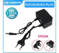 LS cigPlastic-Adaptateur secteur AC 100-240V à DC 12V,alimentation de sortie de pipeline,prise EU/US/UK,chargeur pour caméra IP de sécurité CCTV - Type prise ue