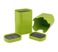 LS Kitchen - Coupe Frite/Legumes Manuel - Livré avec 3 Grilles de Coupe - Découpage des Pommes de Terre Grâce, Coupe Légumes Antidérapant pour Faire des Bâtonnets - Acier Inoxydable et ABS - Vert