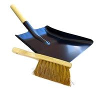 LS Pelle robuste pour creuser avec poignée en bois et acier pour cheminée, charbon, cendres, aménagement paysager, jardinage, construction, pelleteuse à neige et travaux de jardin (pelle et brosse