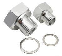Ls1 Manomètre de pression d'huile moteur et de température de liquide de refroidissement avec filetage interne M16 externe et filetage intérieur 1/8 NPT en aluminium argenté