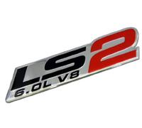LS2 6.0L V8 Red Engine Emblem Badge Nameplate Highly Polished Aluminum Chrome Silver for GM General Motors Performance Chevy Chevrolet CHEVY CORVETTE SSR ZR1 2005 2006 05 06 PICK UP HOLDEN VAUXHALL CTSV Pontiac GTO Chevrolet Trailblazer SS 2006 2007 2008 2009 06 07 08 09 Saab 9-7X Aero
