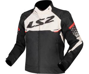 LS2 Apex Veste textile de moto imperméable, Noir/Blanc/Rouge, Taille XXL