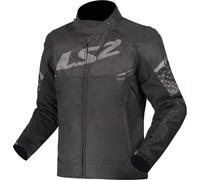 LS2 Apex Veste textile de moto imperméable, noir/gris foncé, Taille L