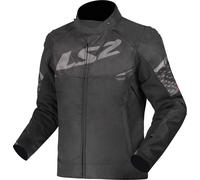 LS2 Apex Veste textile de moto imperméable, noir-gris, taille XL pour homme
