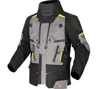 LS2 Apollo Veste textile de moto imperméable, Gris foncé/noir/jaune néon, Taille 4XL