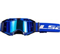 LS2 AURA PRO Masque de Motocross Noir Bleu avec Verre Iridium