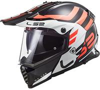 LS2, Casque cross moto Pioneer Adventurer Black White, XXS