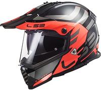 LS2, Casque cross moto Pioneer Adventurer mat black orange, XXS