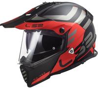 LS2, Casque cross moto Pioneer Adventurer mat black red, XS