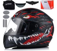 LS2 casque intégral "FF353 Rapid II Kaiju" noir / rouge / blanc mat, taille 63 / 64 = XXL