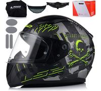 LS2 casque intégral "FF353 Rapid II Pirates noir / titane / jaune fluo mat, taille 63 / 64 = XXL