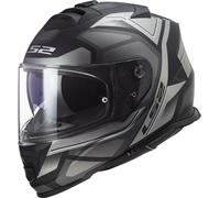 LS2 FF800 Storm II Faster Casque, noir-gris-argent, taille S pour homme