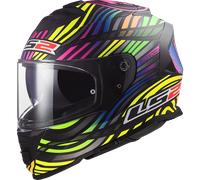 LS2 CASQUE INTEGRAL FF800 STORM II POWER MAT - 3XL - LS2 CASQUE INTEGRAL FF800 STORM II POWER MAT - NOIR/ARC EN CIEL