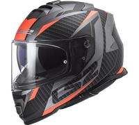 LS2 FF800 Storm II Racer Casque, gris-orange, taille XS pour homme