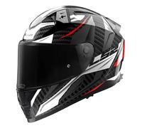 LS2 Casque moto FF811 Vector II Carbon Savage – Blanc/Rouge/Gris – 3XL